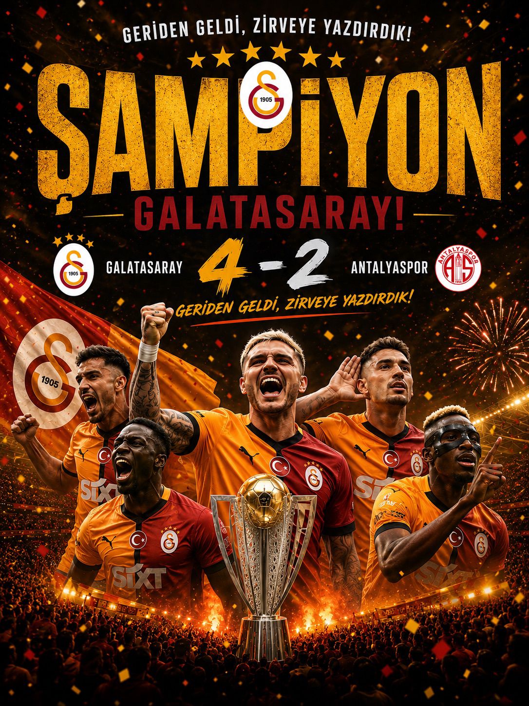 ŞAMPİYON GALATASARAY OLDU!!