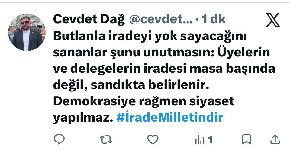 CHP Lİ CEVDET DAĞ’DAN DİKKAT ÇEKEN PAYLAŞIM !!
